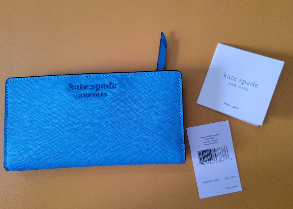 NWT Kate Spade Large Cameron Monotone Snap Wallet